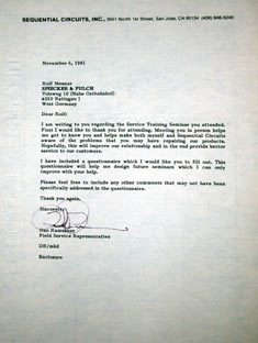 Sequential Circuits Prophet 5